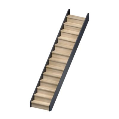 Escalier droit Sogem chêne coloris naturel 13 marches avec contremarches Liverpool