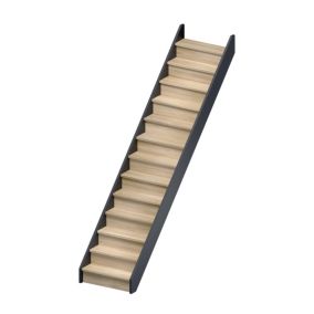 Escalier droit Sogem chêne coloris naturel 13 marches avec contremarches Liverpool