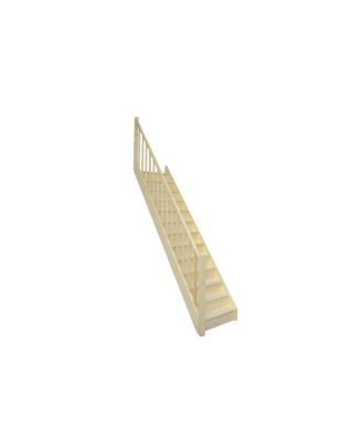 Escalier Droit Suchet Sapin   Avec Contremarches   H Sol Sol 280 Cm