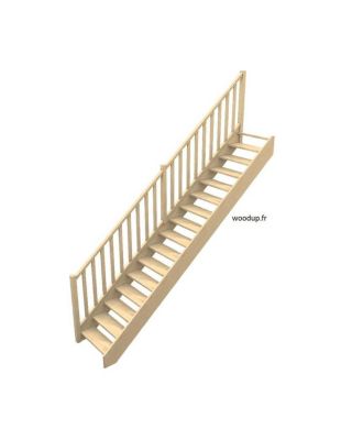 Escalier Droit Suchet Sapin   Sans Contremarche   H Sol Sol 280 Cm