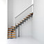 Escalier en L métal et bois Magia 90 l.70 cm 10 marches gris fonte/clair