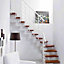 Escalier en L métal et bois Magia 90Xtra l.70 cm 12 marches blanc/cerisier