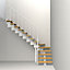 Escalier en L métal et bois Magia 90Xtra l.70 cm 12 marches blanc/chêne