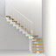 Escalier en L métal et bois Magia 90 l.80 cm 12 marches blanc/chêne