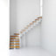 Escalier en L métal et bois Magia 90 l.90 cm 11 marches blanc/clair