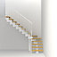 Escalier en L métal et bois Magia 90 l.90 cm 12 marches blanc/chêne
