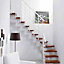 Escalier en L métal et bois Magia 90Xtra l.80 cm 10 marches blanc/cerisier