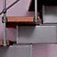 Escalier en L métal et bois Magia 90Xtra l.80 cm 10 marches gris Fonte/cerisier