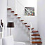 Escalier en L métal et bois Magia 90Xtra l.80 cm 11 marches blanc/cerisier