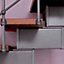Escalier en L métal et bois Magia 90Xtra l.80 cm 14 marches gris fonte/cerisier