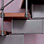 Escalier en L métal et bois Magia 90Xtra l.90 cm 10 marches gris fonte/cerisier