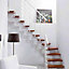 Escalier en L métal et bois Magia 90Xtra l.90 cm 11 marches blanc/cerisier