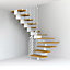 Escalier en U métal et bois Magia 90Xtra l.80 cm 12 marches blanc/chêne