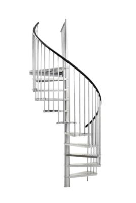 Escalier hélicoïdal FORTIA acier et plastique gris 13 marches Falerna