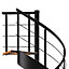Escalier hélicoïdal FORTIA hêtre et acier noir 13 marches Carilo tournant droit