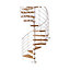 Escalier hélicoïdal métal et bois Magia 70Xtra Ø110 cm 12 marches blanc/chêne