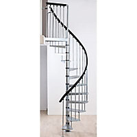 Escalier hélicoïdal métal Industria galva Ø125 cm 11 marches acier galvanisé brut