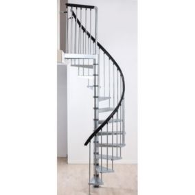 Escalier hélicoïdal métal Industria galva Ø125 cm 16 marches acier galvanisé brut