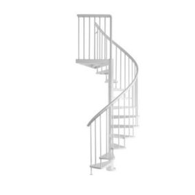 Escalier hélicoïdal métal Industria white Ø125 cm 13 marches acier laqué blanc