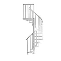 Escalier hélicoïdal métal Industria white Ø125 cm 14 marches acier laqué blanc
