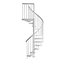 Escalier hélicoïdal métal Industria white Ø125 cm 16 marches acier laqué blanc