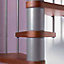 Escalier métal et bois Magia 70 Ø110 cm 15 marches gris fonte/cerisier