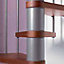 Escalier métal et bois Magia 70 Ø130 cm 11 marches gris fonte/cerisier
