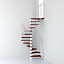 Escalier métal et bois Magia 70 Ø130 cm 11 marches + palier blanc/cerisier