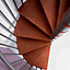 Escalier métal et bois Magia 70 Ø130 cm 12 marches + palier gris fonte/cerisier