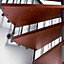 Escalier métal et bois Magia 70 Ø150 cm 11 marches gris fonte/cerisier