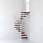 Escalier métal et bois Magia 70Xtra Ø110 cm 10 marches + palier blanc/cerisier