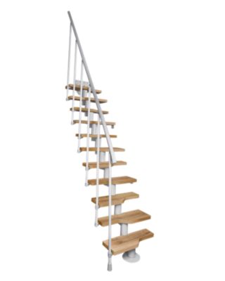 Escalier modulaire Atrium Mini 11 marches chêne naturel, RAL 9003