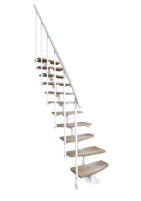 Escalier modulaire Atrium Mini Plus 11 marches chêne naturel, RAL 9003