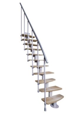 Escalier modulaire Atrium Mini Plus 11 marches chêne naturel, RAL 9006