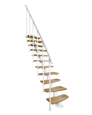 Escalier modulaire Atrium Mini Plus 11 marches hêtre naturel, RAL 9003