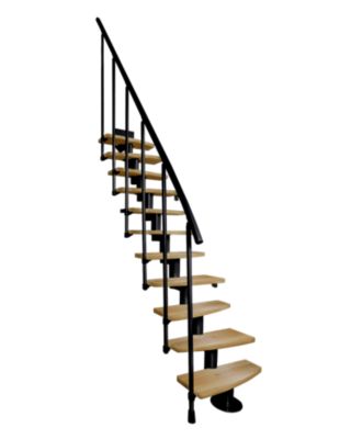 Escalier modulaire Atrium Mini Plus 11 marches hêtre naturel, RAL 9005