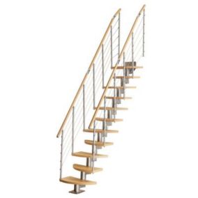 Escalier à pas alternés bois Inversio l.64 cm 11 marches hêtre