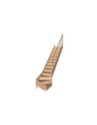 Escalier Quart Tournant Bas Malval Sapin      H Sol Sol 280 Cm