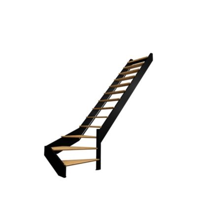 Escalier quart-tournant droit noir à LED intégrées, Spectra KORDO