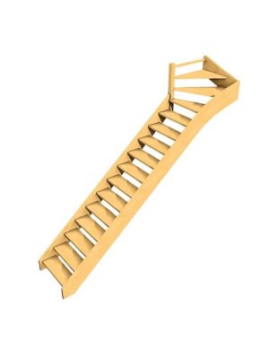 Escalier Quart Tournant Haut Furka  Haut à Gauche Sans Contremarche Sapin  H Sol Sol 288 Cm