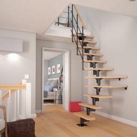 Escalier quart tournant modulaire Sogem hêtre Lyon