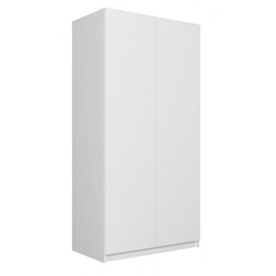 ESME - Armoire double style scandinave - 2 portes - 90x50x180 cm - BLANC