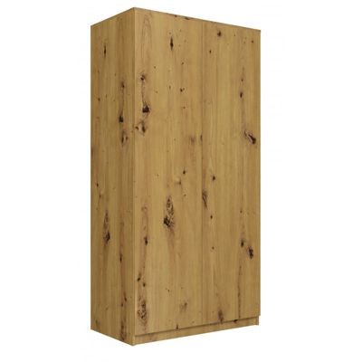 ESME - Armoire double style scandinave - 2 portes - 90x50x180 cm - CHÊNE ARTISAN