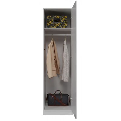 ESME - Armoire simple style scandinave - 1 porte - 50x50x180 cm - BLANC