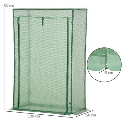 Espace jardin vert 100x50x150cm avec porte enroulable pour plantes et semis — free download