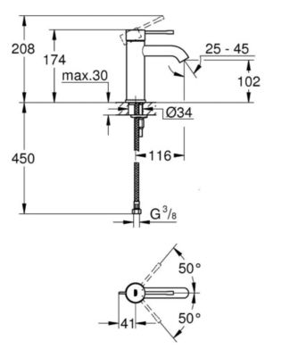 Essence Mitigeur de lavabo, Chrome (23590001)