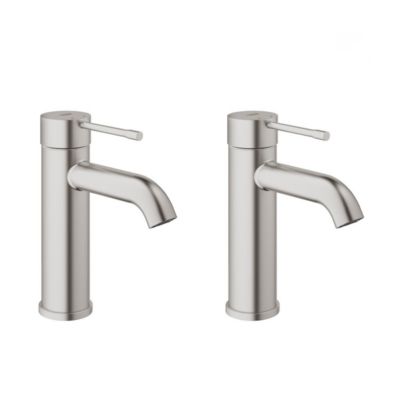 ESSENCE NEW - Lot de 2 mitigeurs monocommande Lavabo Taille S SuperSteel (23590DC1-DUO)