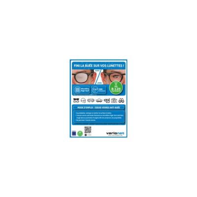 Essuie-verres anti buée 15 X 18 cm Efficace 12h et 300 Utilisations x 5 Varionet