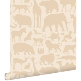 ESTAhome papier peint animaux beige - 0.53 x 10.05 m - 139788