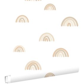 ESTAhome papier peint arcs en ciel beige et blanc - 0.53 x 10.05 m - 139684